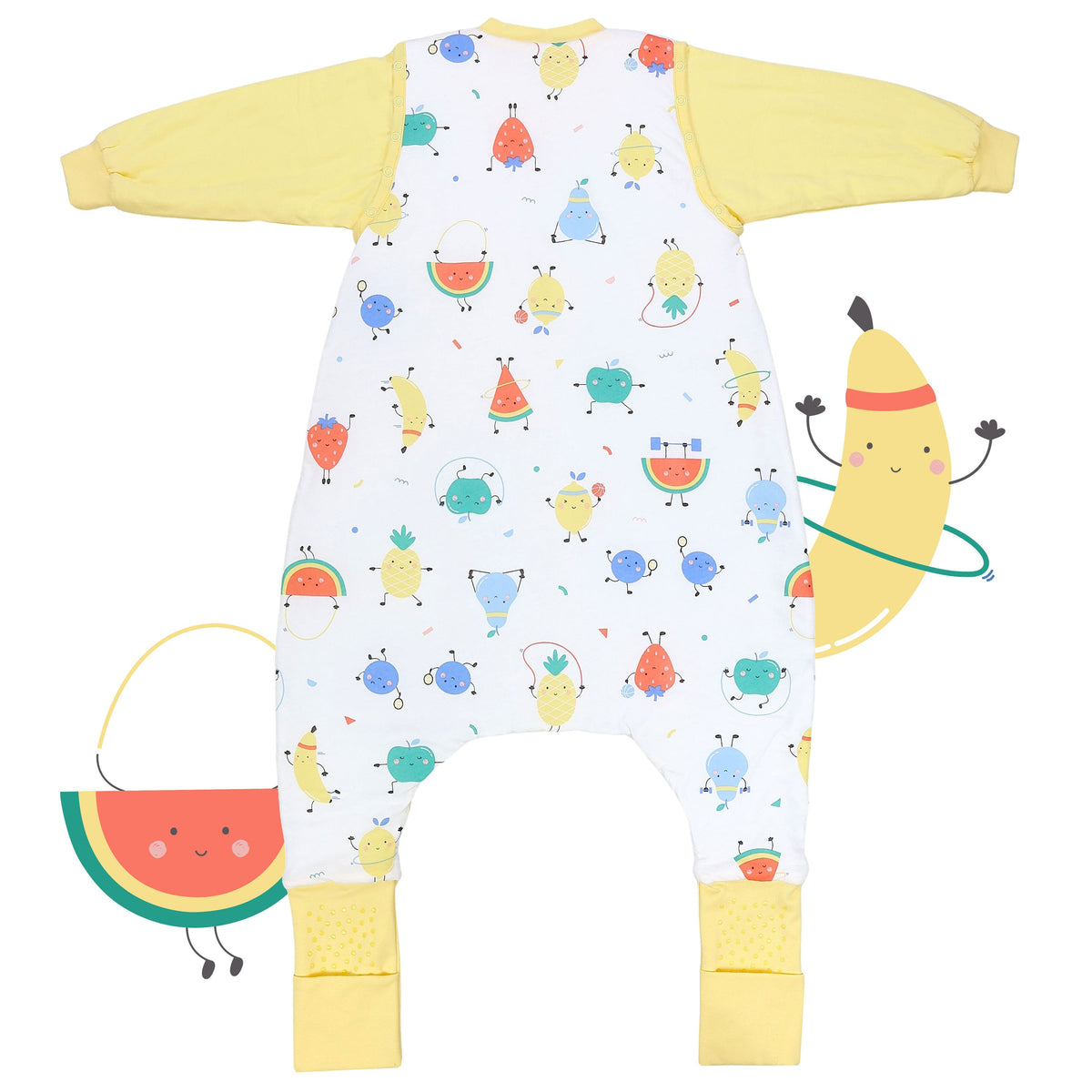 Sleeping Bag with Feet & Foldable Feet Covers - 2.5 TOG_Sporty Fruit_back_461