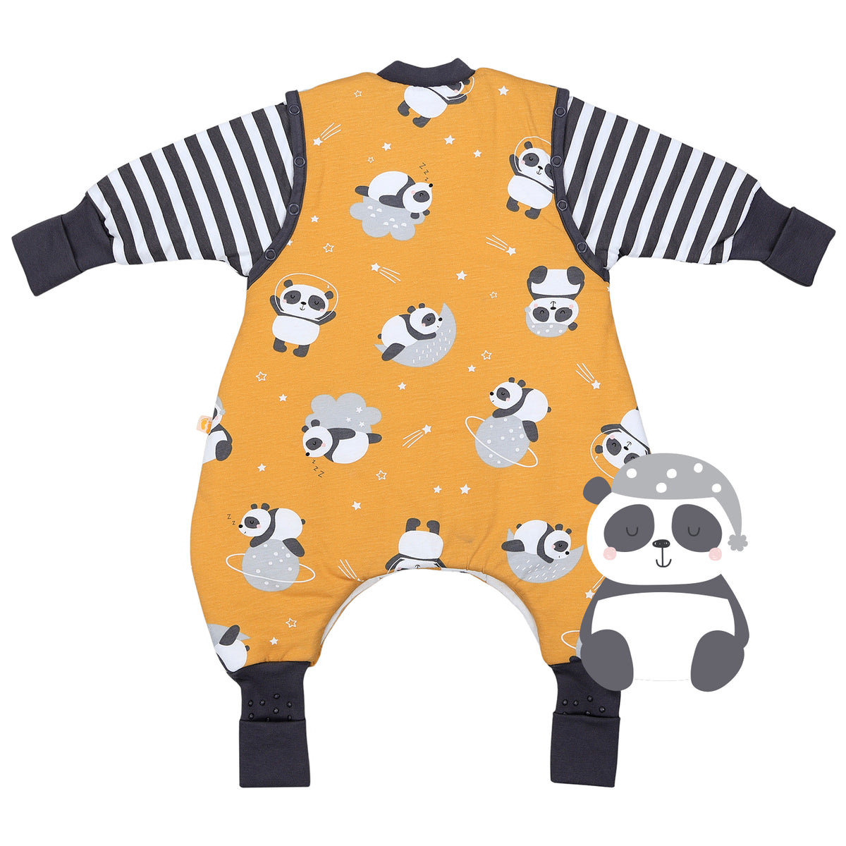 Sleeping Bag with Feet & Foldable Feet Covers - 2.5 TOG_Panda_back_461
