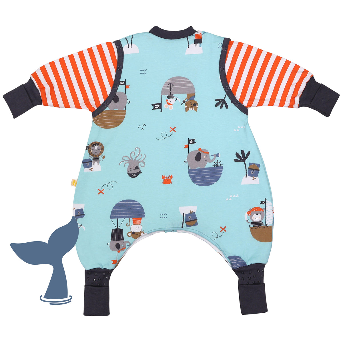 Sleeping Bag with Feet & Foldable Feet Covers - 2.5 TOG_Pirate_back_461