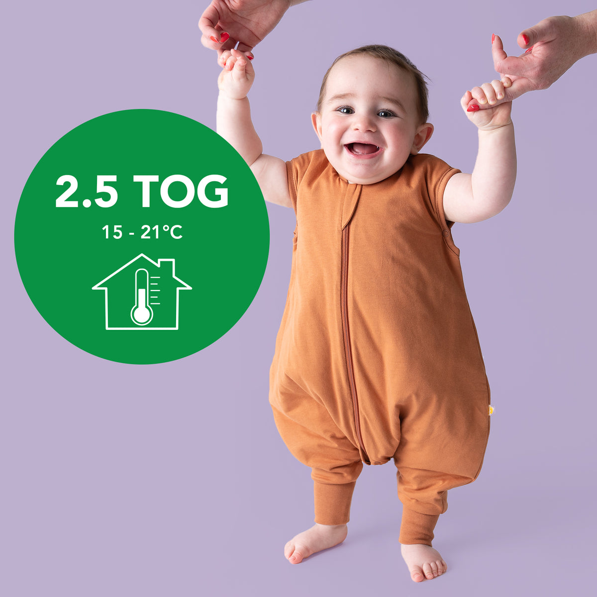 Plain Sleeping Bag with Feet - 2.5 TOG_Caramel_TOG_463