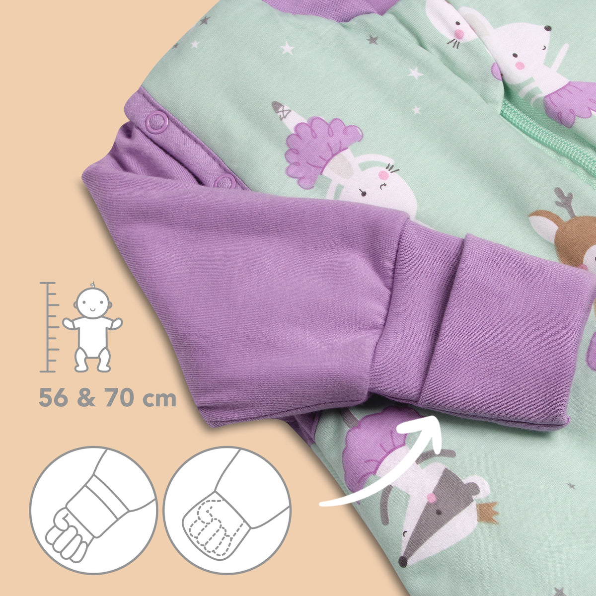 Sleeping Bag with Detachable Sleeves - 2.5 TOG_Ballerina_sleeve area_465