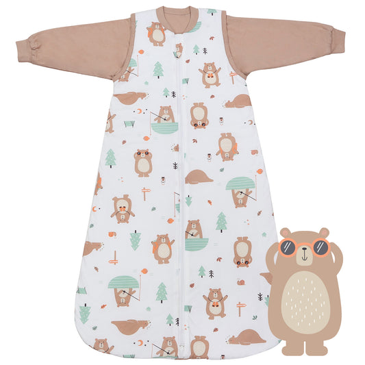 Sleeping Bag with Detachable Sleeves - 2.5 TOG_Explorer Bear_front_465