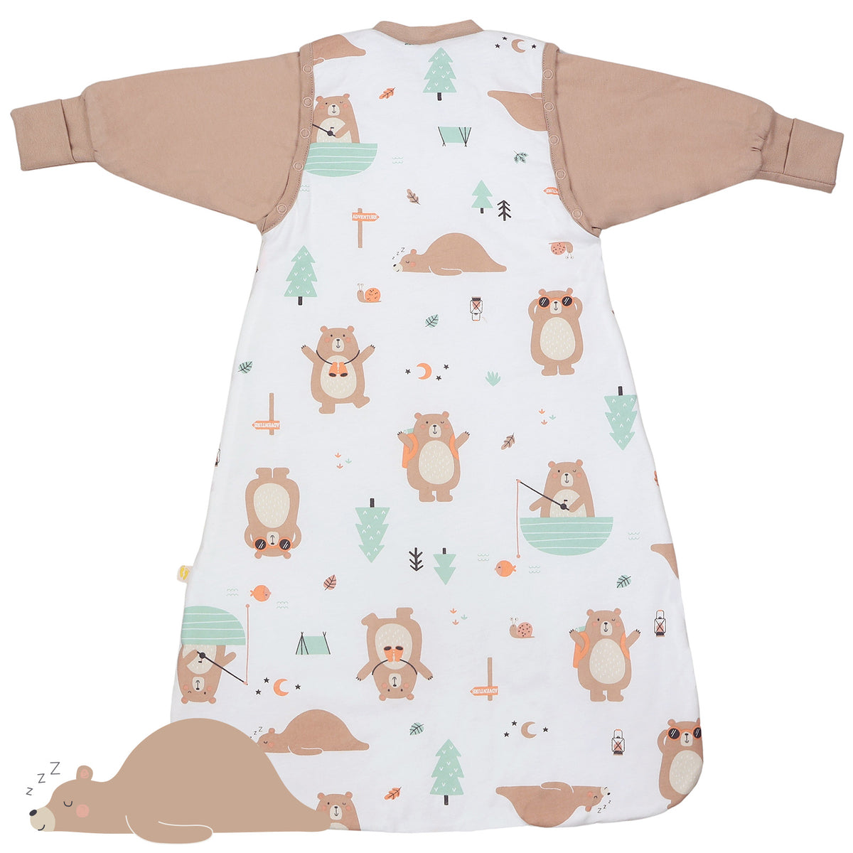 Sleeping Bag with Detachable Sleeves - 2.5 TOG_Explorer Bear_back_465