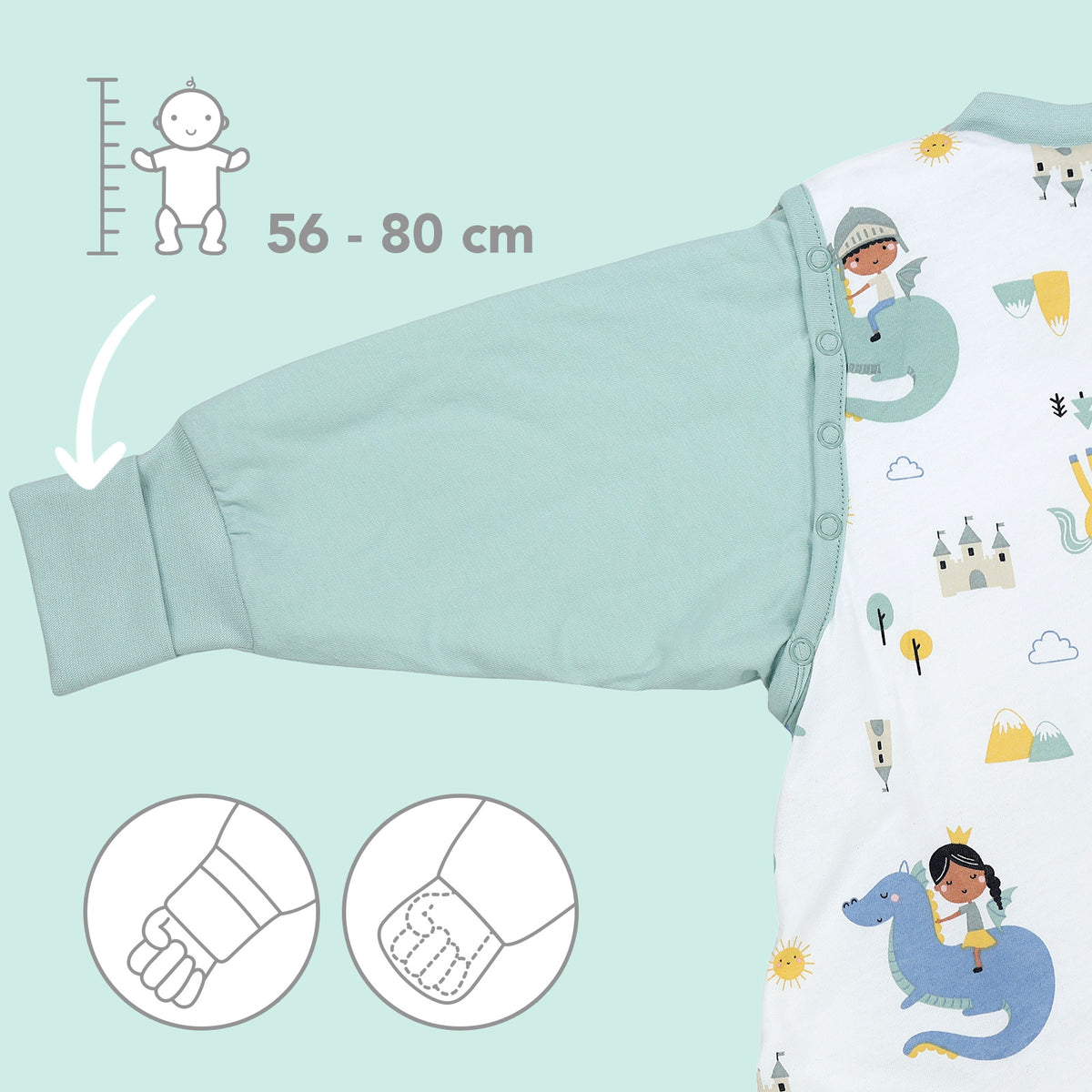 Sleeping Bag with Detachable Sleeves - 2.5 TOG_Fantasia_sleeve area_465