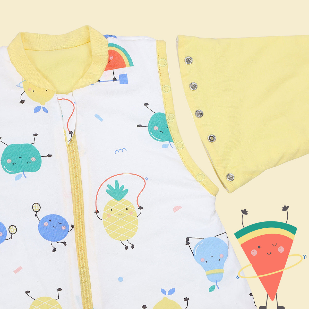 Sleeping Bag with Detachable Sleeves - 2.5 TOG_Sporty Fruit_sleeve area_465