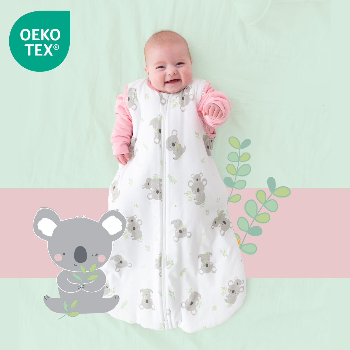 Sleeping Bag with Detachable Sleeves - 2.5 TOG_Koala_OEKOTEX_465