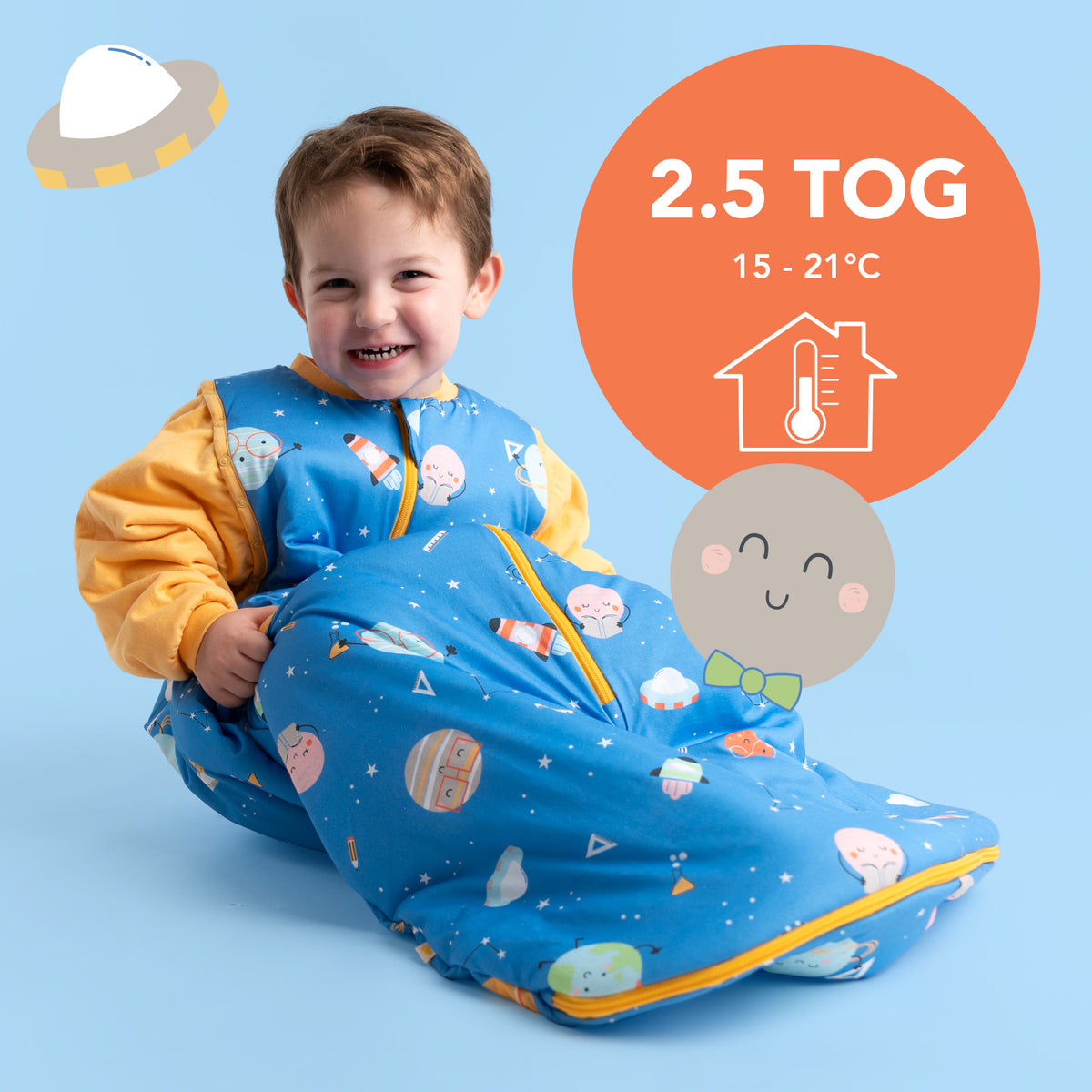 Sleeping Bag with Detachable Sleeves - 2.5 TOG_Space_TOG_465