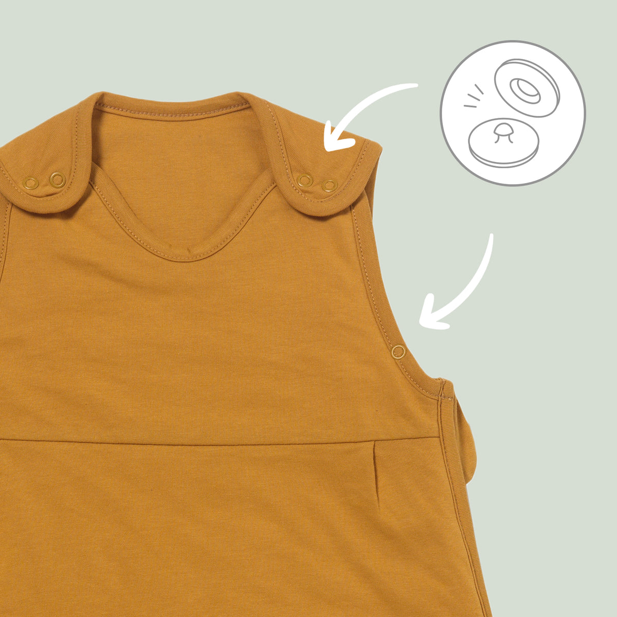 Plain Sleeping Bag - 2.5 TOG_Mustard_sleeve area_467