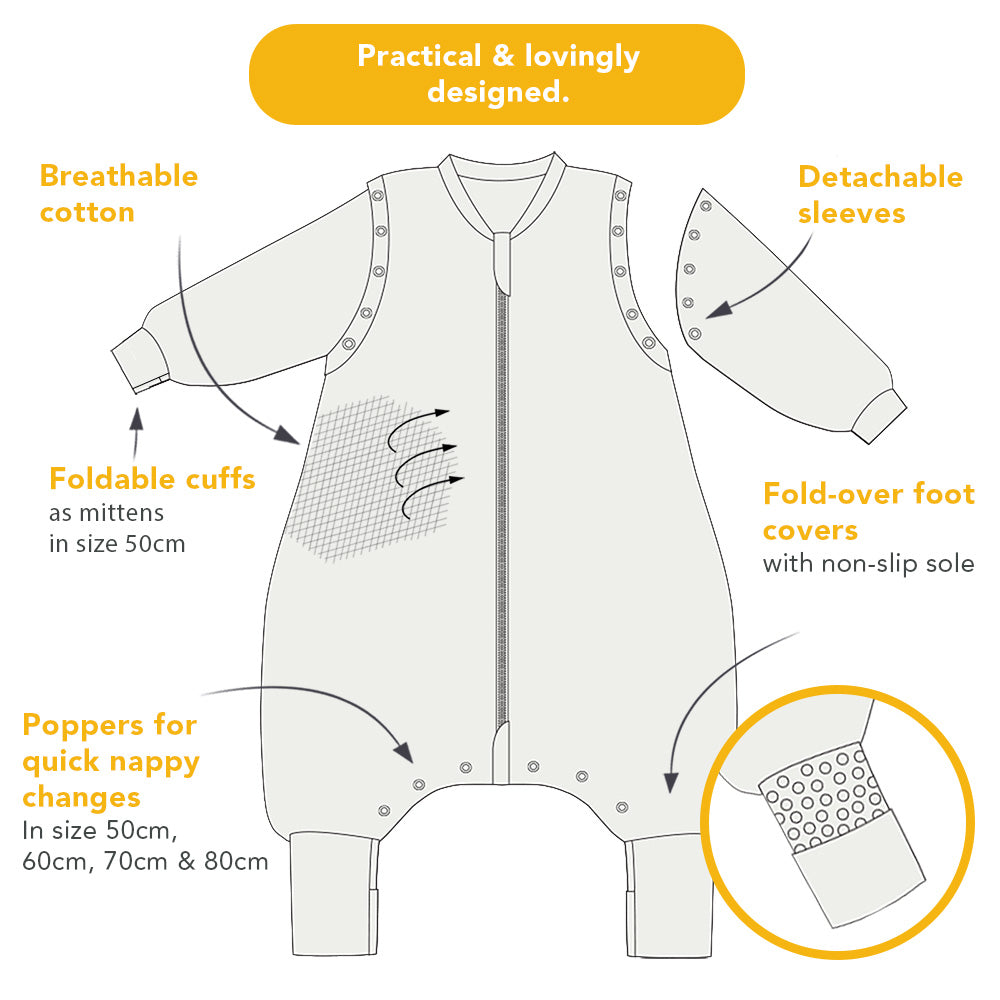 Sleeping Bag with Feet & Foldable Feet Covers - 3.5 TOG_USP_468