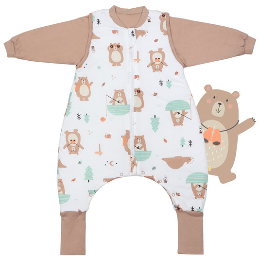 Sleeping Bag with Feet & Foldable Feet Covers - 3.5 TOG_Explorer Bear_front_468