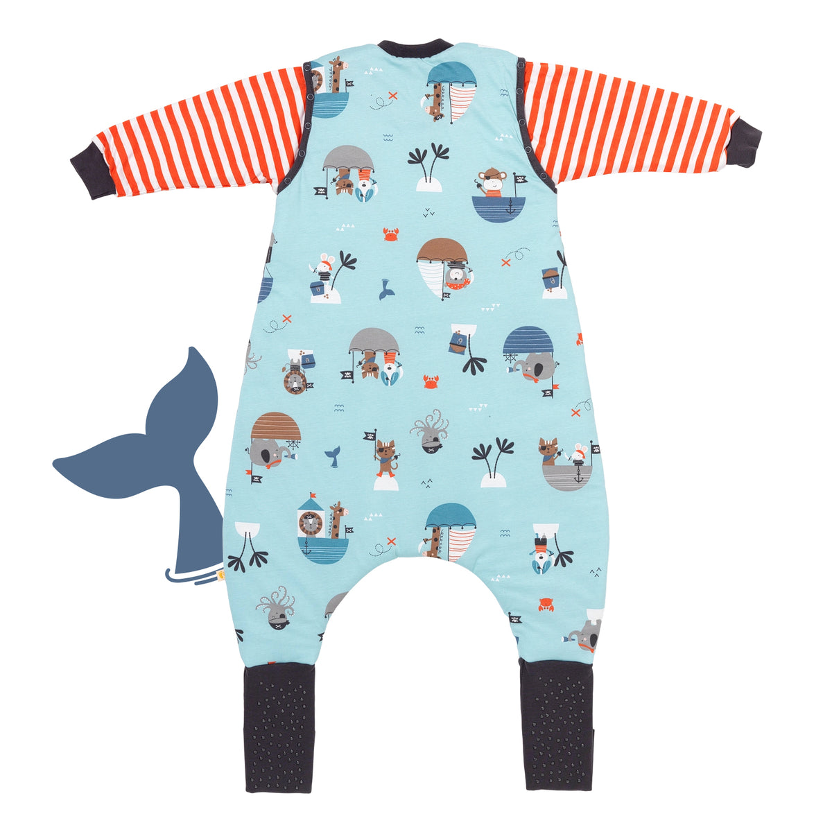 Sleeping Bag with Feet & Foldable Feet Covers - 3.5 TOG_Pirate_back_468