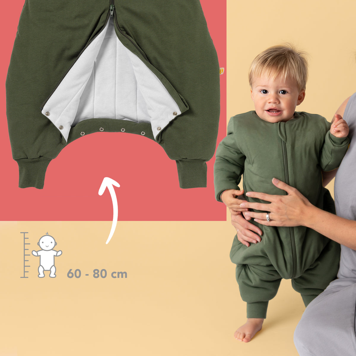 Sleeping Bag with Feet - 3.5 TOG_Olive_foot area_470