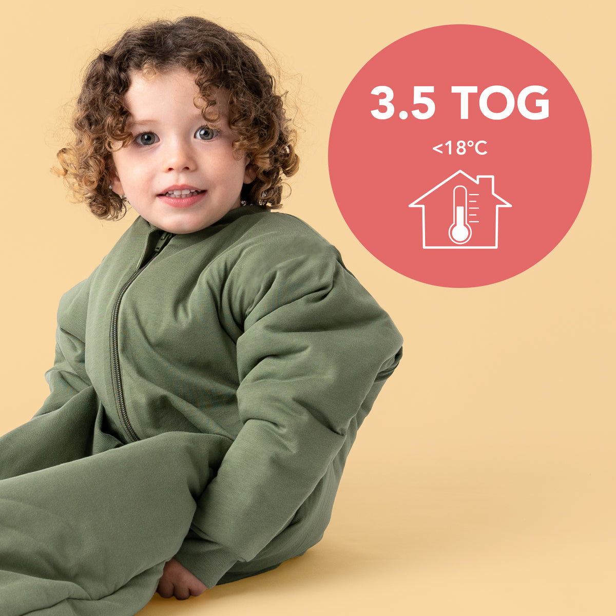 Sleeping Bag with Feet - 3.5 TOG_Olive_TOG_470