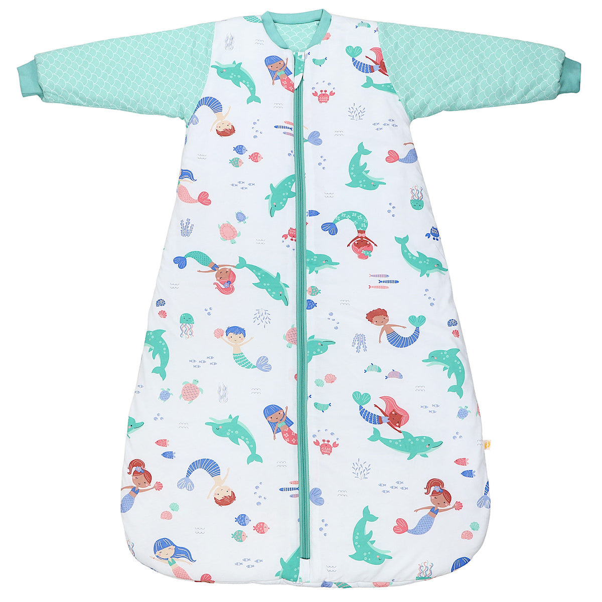 Long Sleeve Baby Sleeping Bag - 3.5 TOG_Mermaid_front2_471