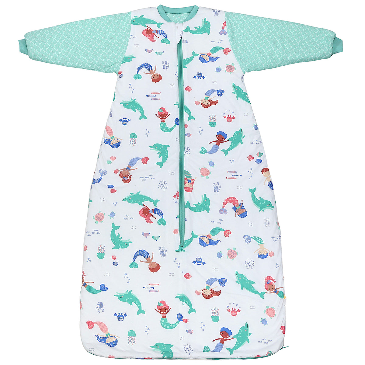 Long Sleeve Baby Sleeping Bag - 3.5 TOG_Mermaid_front2_471