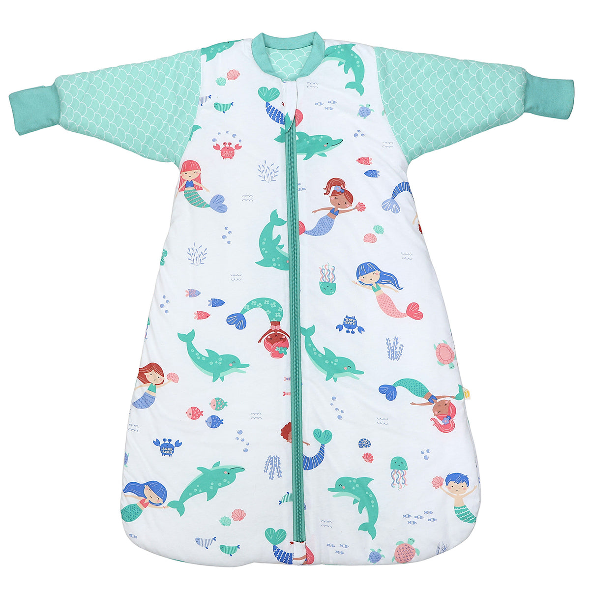 Long Sleeve Baby Sleeping Bag - 3.5 TOG_Mermaid_front2_471