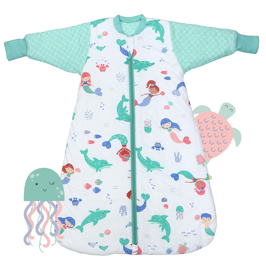 Long Sleeve Baby Sleeping Bag - 3.5 TOG_Mermaid_front_471