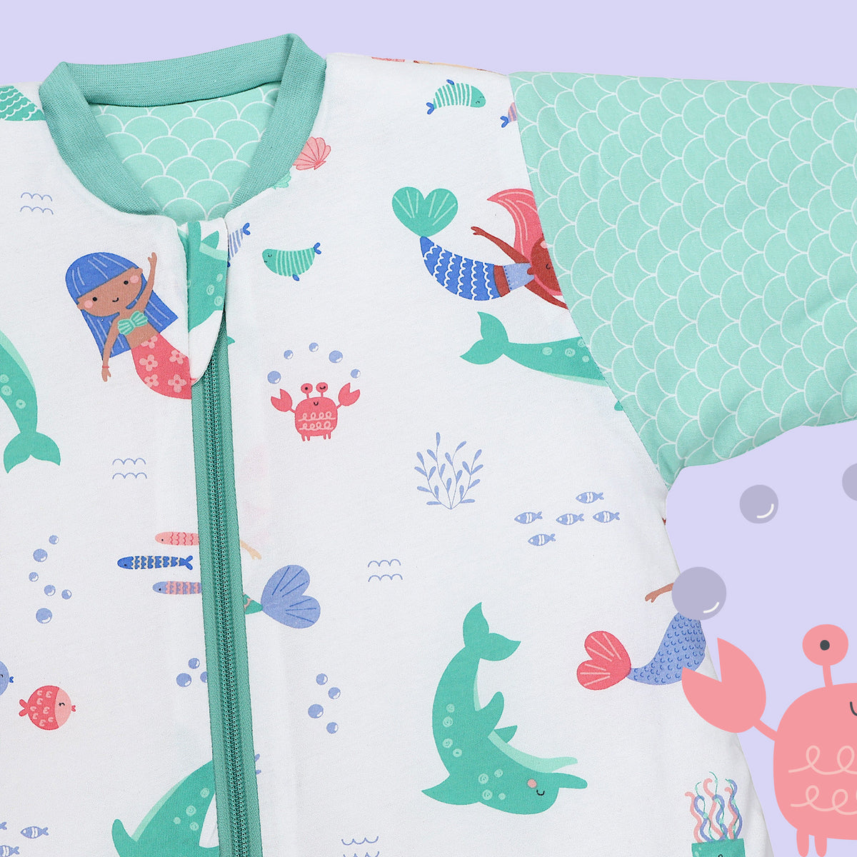 Long Sleeve Baby Sleeping Bag - 3.5 TOG_Mermaid_sleeve area_471