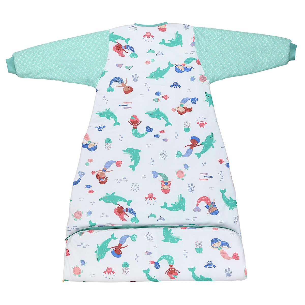 Long Sleeve Baby Sleeping Bag - 3.5 TOG_Mermaid_back_471