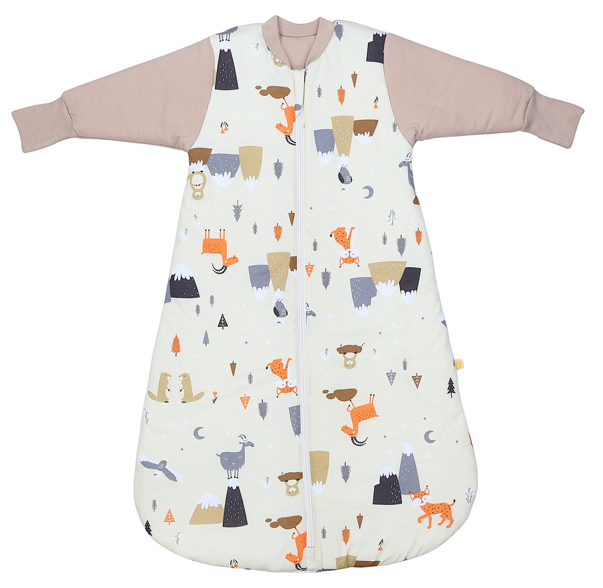 Long Sleeve Baby Sleeping Bag - 3.5 TOG_Mountain Animals_front2_471