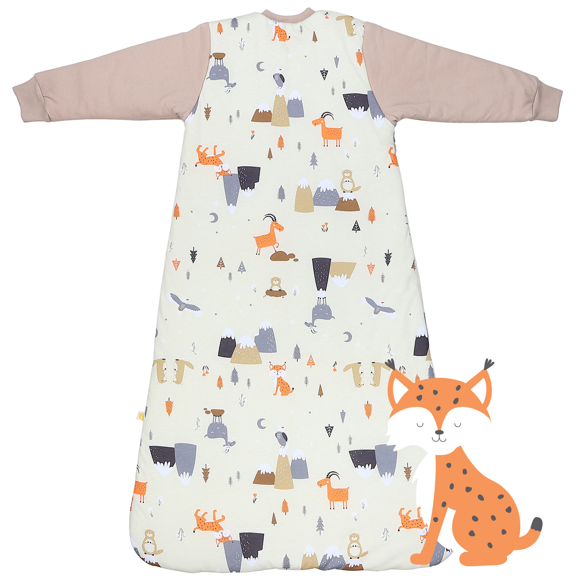 Long Sleeve Baby Sleeping Bag - 3.5 TOG_Mountain Animals_back_471