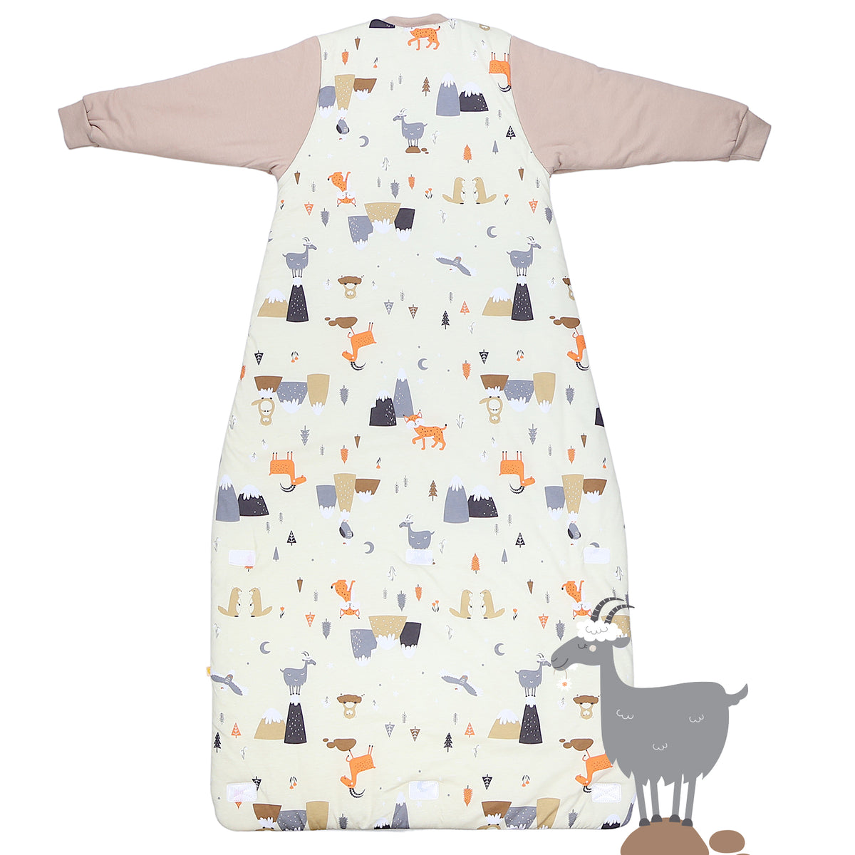 Long Sleeve Baby Sleeping Bag - 3.5 TOG_Mountain Animals_back_471