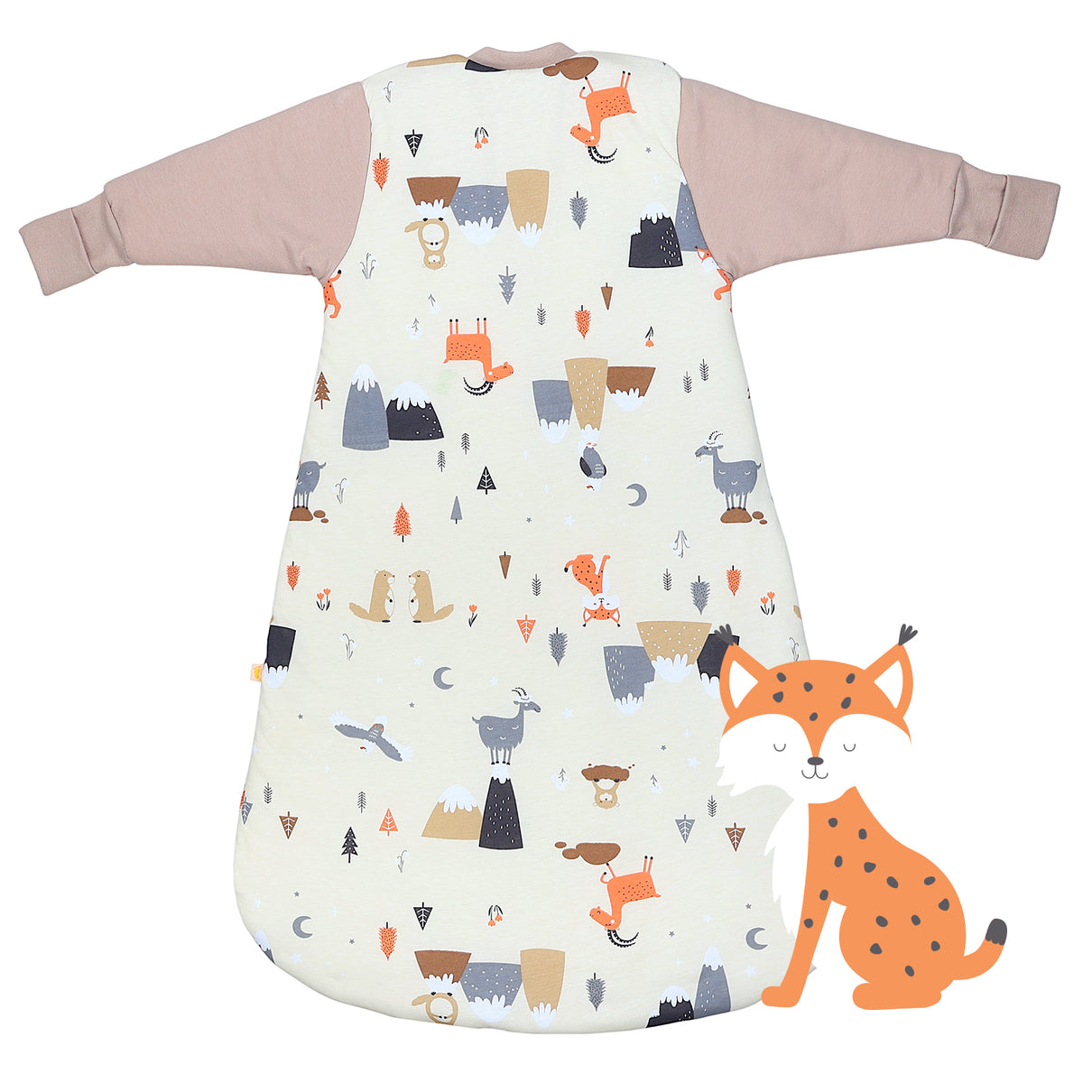 Long Sleeve Baby Sleeping Bag - 3.5 TOG_Mountain Animals_back_471