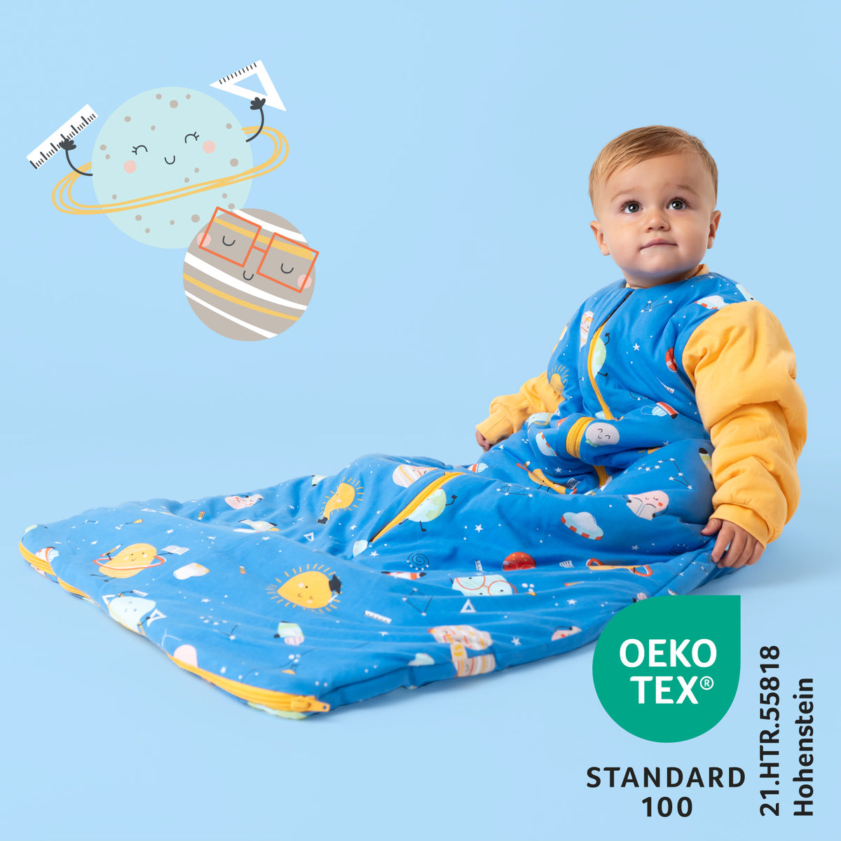 Long Sleeve Baby Sleeping Bag - 3.5 TOG_Space_sample image_471