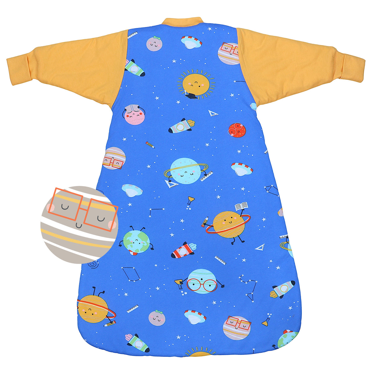 Long Sleeve Baby Sleeping Bag - 3.5 TOG_Space_back_471