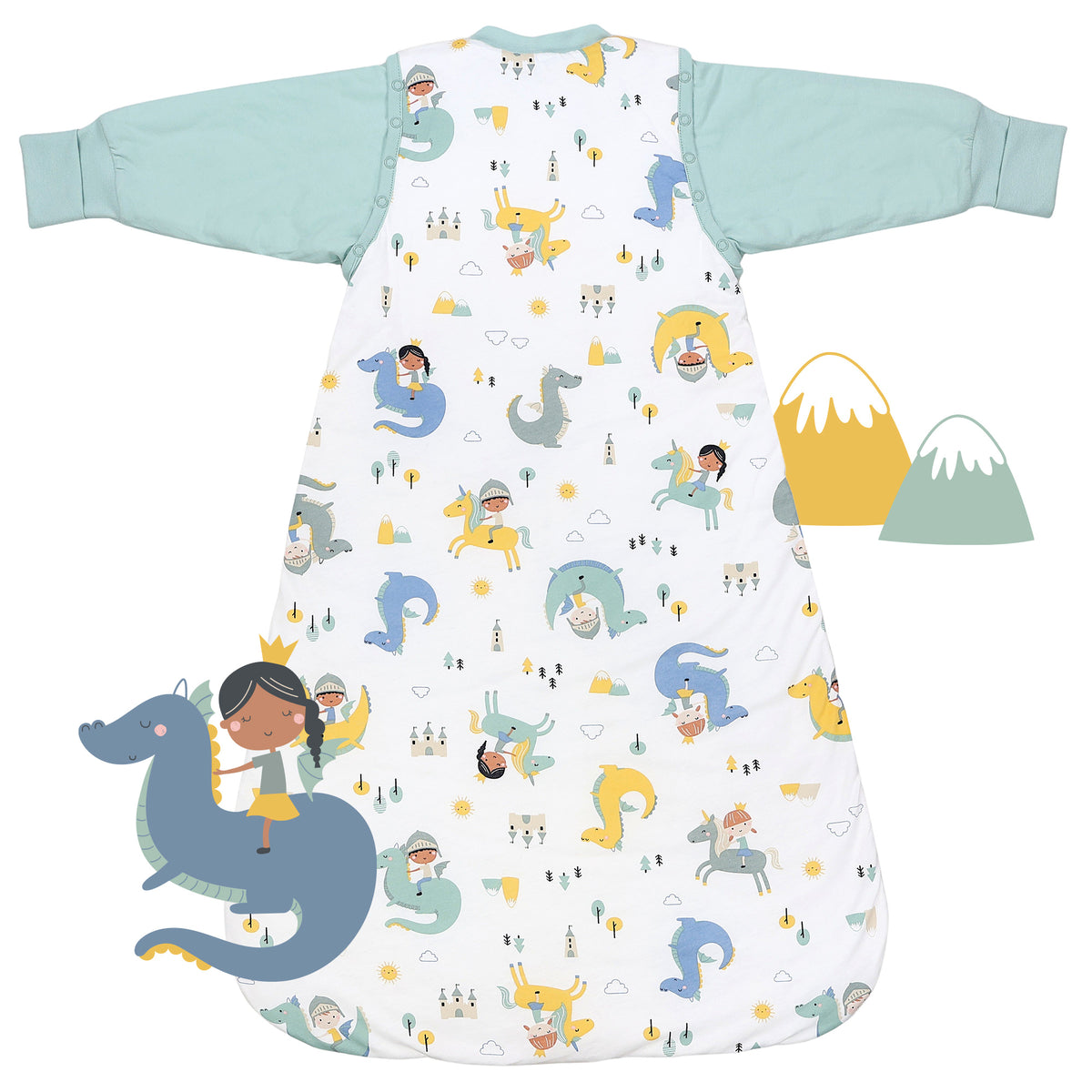 Long Sleeve Baby Sleeping Bag - 3.5 TOG_Fantasia_back_471
