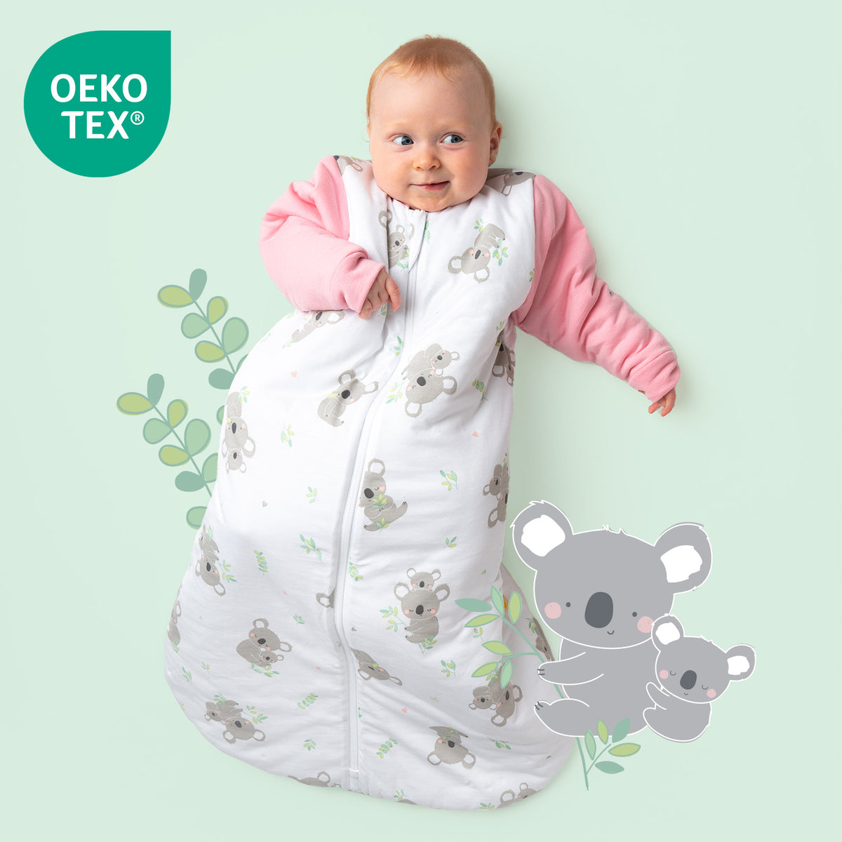 Long Sleeve Baby Sleeping Bag - 3.5 TOG_Koala_OEKOTEX_471