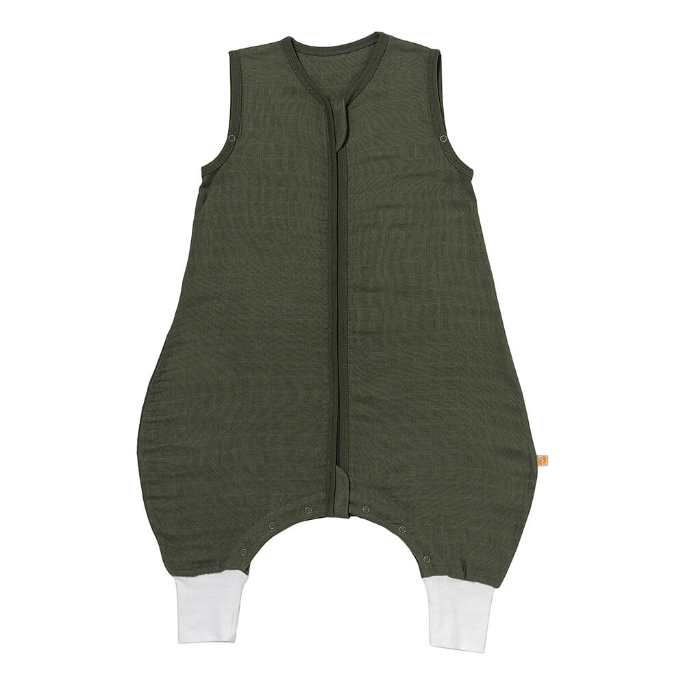 Muslin Sleeping Bag with Feet - 0.5 Tog_Olive_1_422