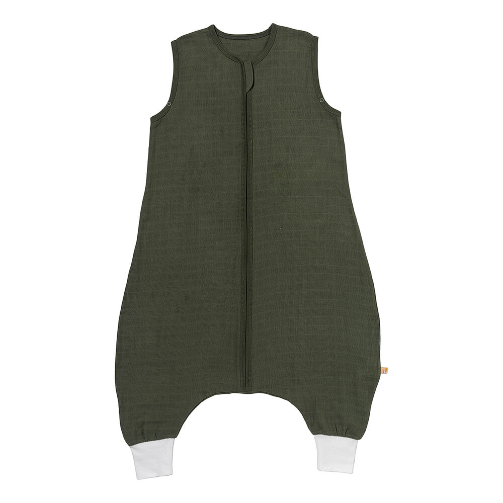 Muslin Sleeping Bag with Feet - 0.5 Tog_Olive_1_422