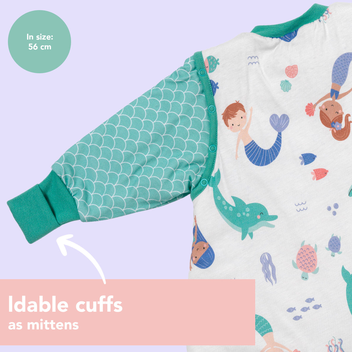 Baby Sleeping Bag - 1.0 TOG_Mermaid_Cuffs_1187