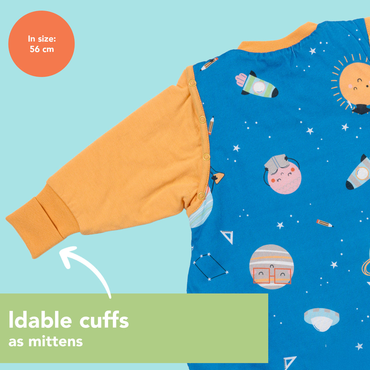 Sleeping Bag with Detachable Sleeves - 2.5 TOG_Space_Cuffs_465
