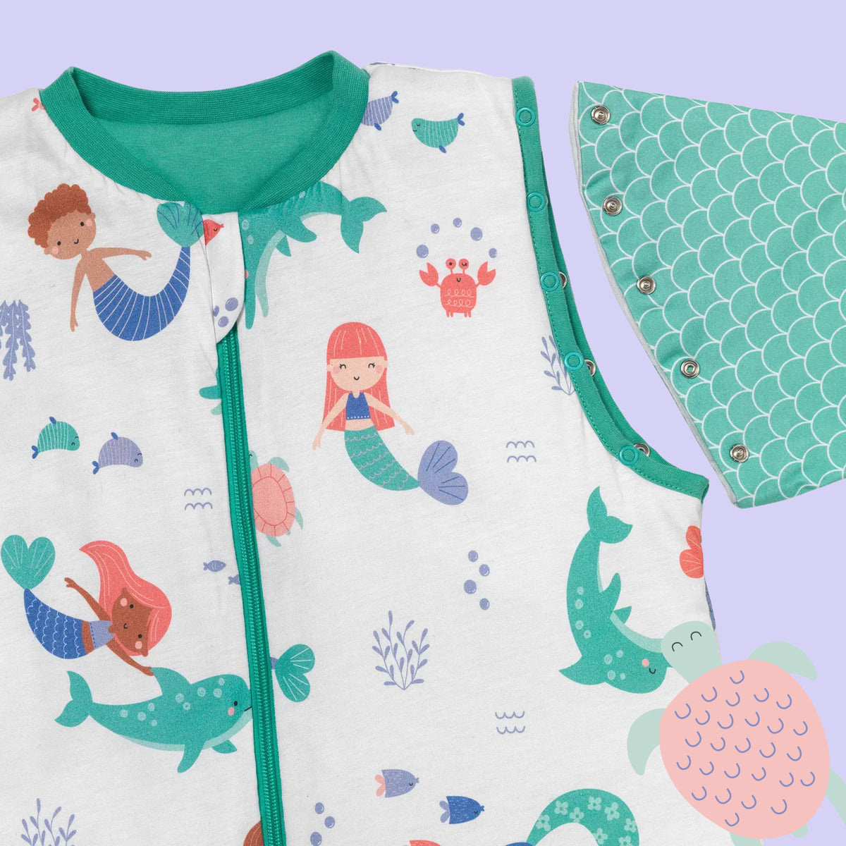 Sleeping Bag with Feet & Foldable Feet Covers - 3.5 TOG_Mermaid_sleeve area_468