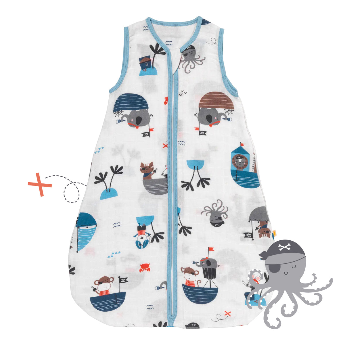 Muslin Baby Sleeping Bag - 0.5 TOG_Pirate_front_415