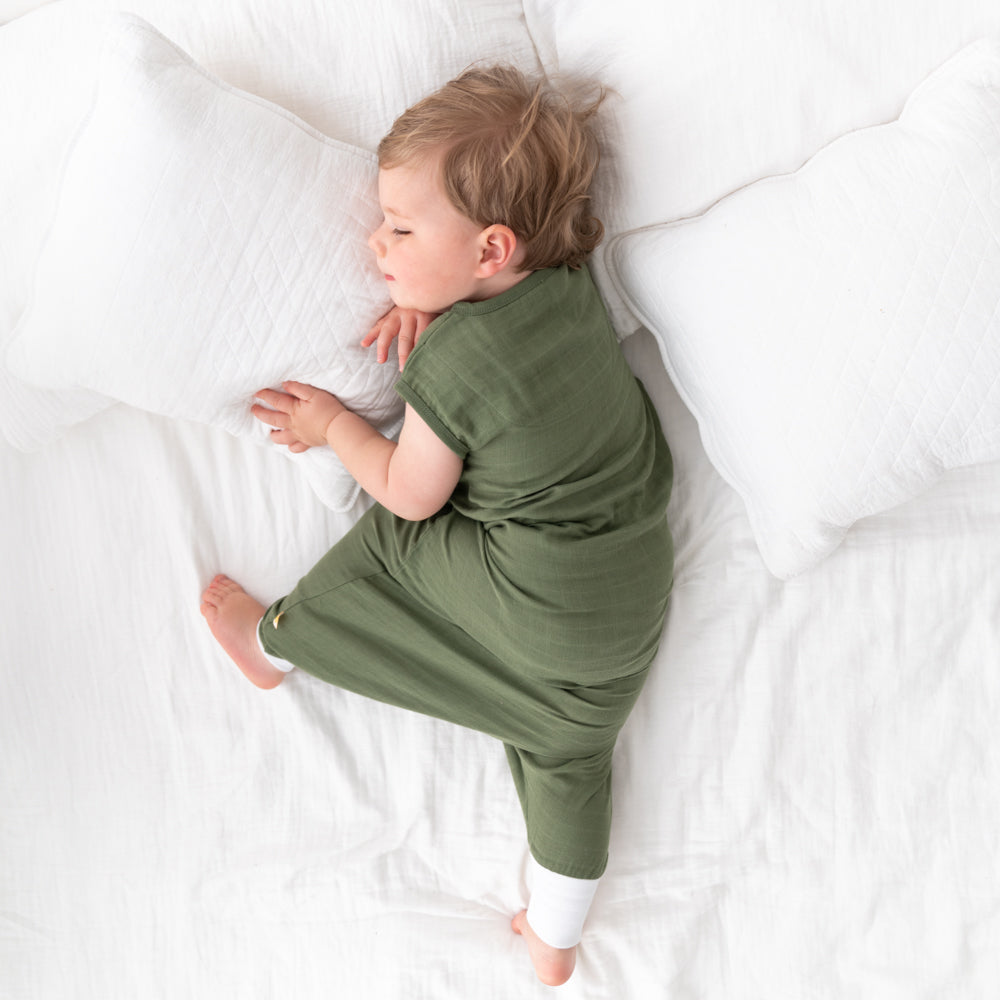 Muslin Sleeping Bag with Feet - 0.5 Tog_Olive_5_422