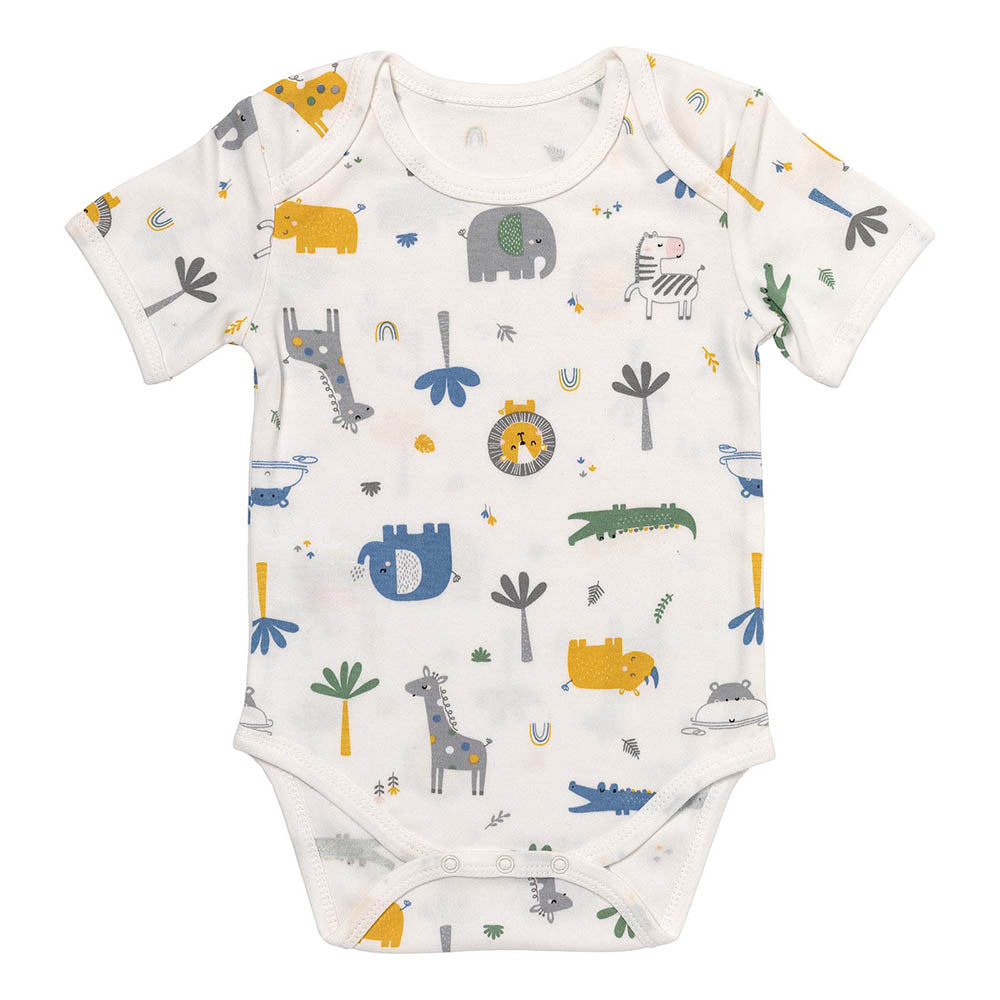 100% Organic Short Sleeve Baby Body - 5-pack_Jungle_4_430