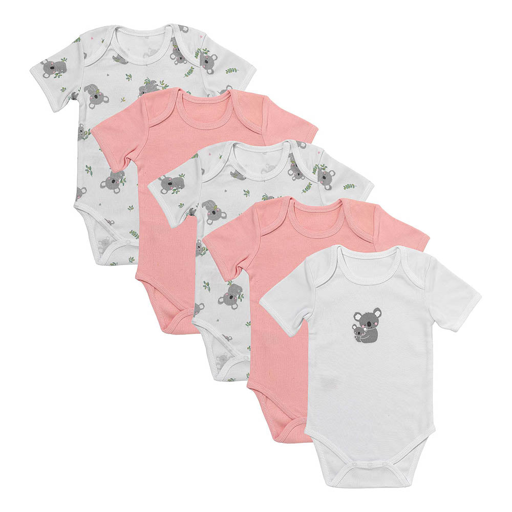 100% Organic Short Sleeve Baby Body - 5-pack_Koala_1_430