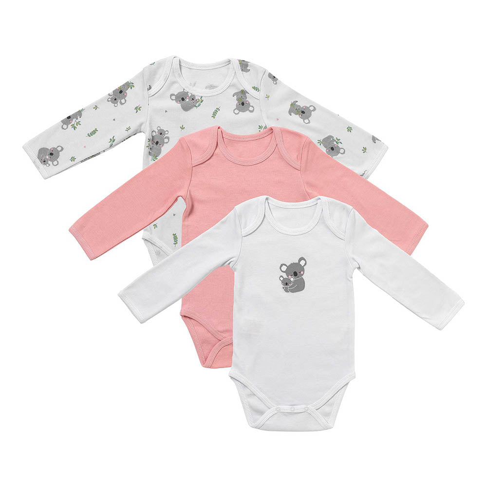 Organic Long Sleeve Baby Body - 3-pack_Koala_1_434