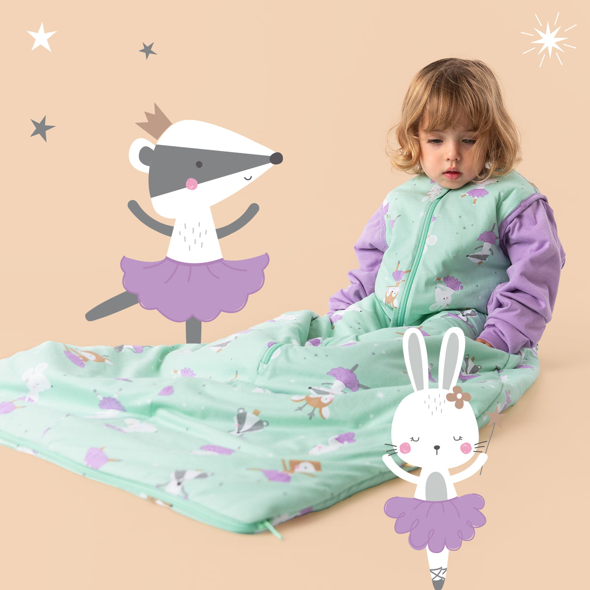 Sleeping Bag with Detachable Sleeves - 2.5 TOG_Ballerina_sample image_465