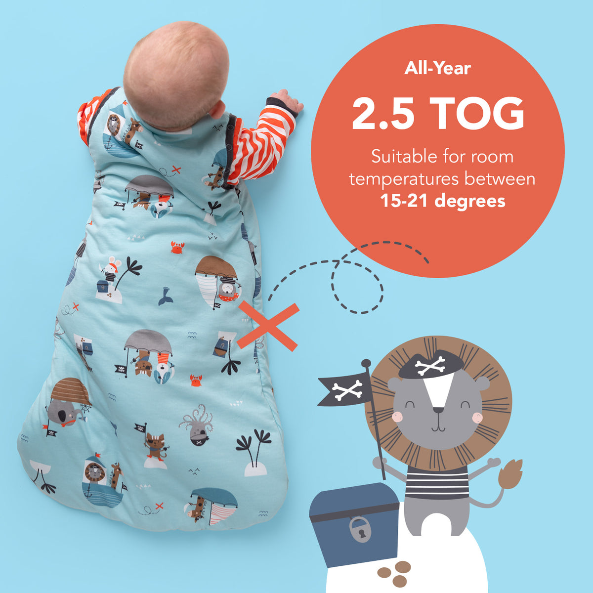 Sleeping Bag with Detachable Sleeves - 2.5 TOG_Pirate_TOG_465
