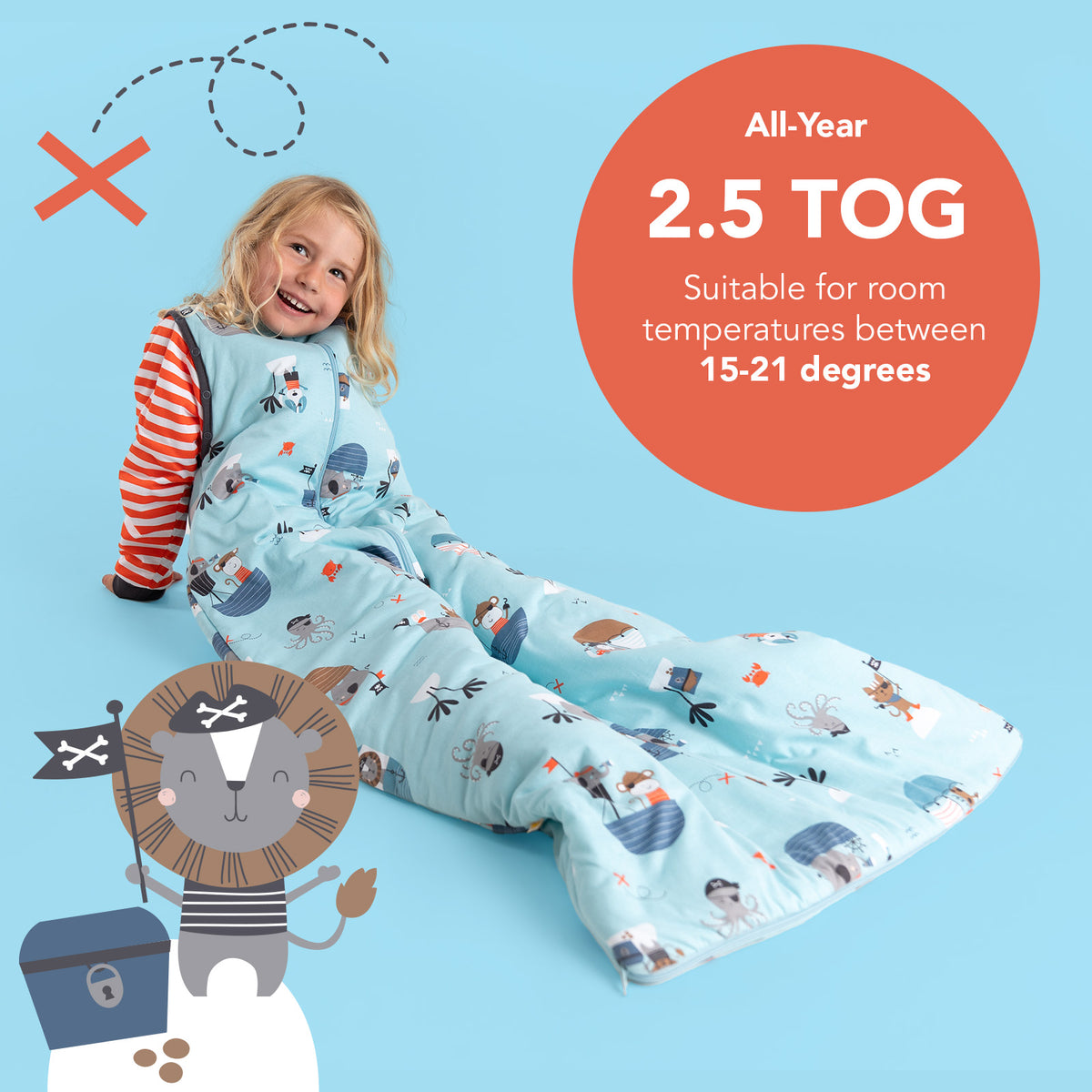 Sleeping Bag with Detachable Sleeves - 2.5 TOG_Pirate_TOG_465