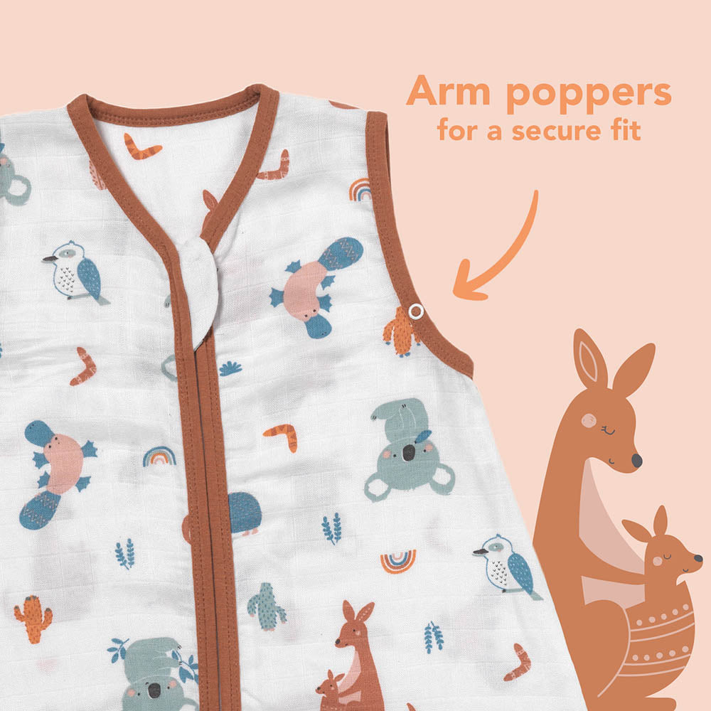 Muslin Baby Sleeping Bag - 0.5 TOG_Kangaroo_sleeve area_415