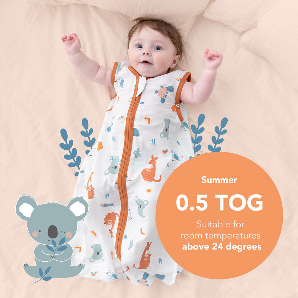 Muslin Baby Sleeping Bag - 0.5 TOG_Kangaroo_TOG_415