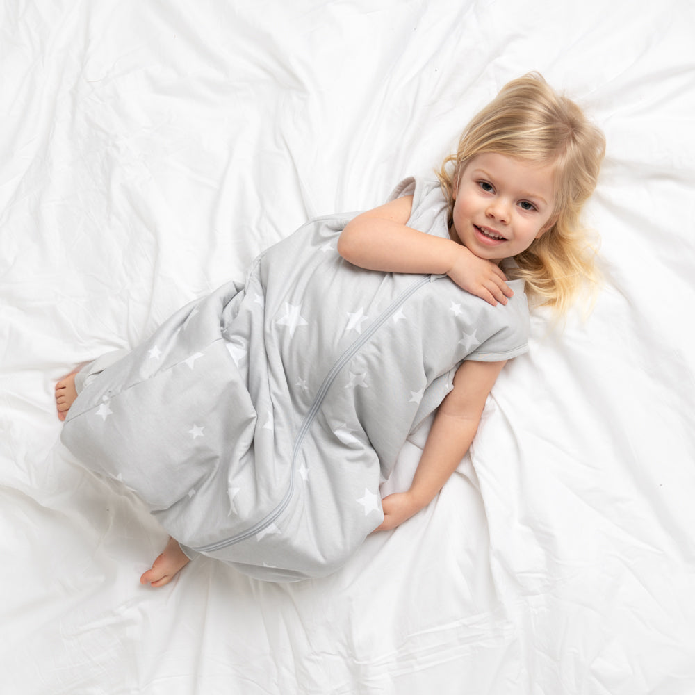 Sleeping Bag with Feet & Foldable Feet Covers - 1.0 TOG_Grey Stars_TOG_418