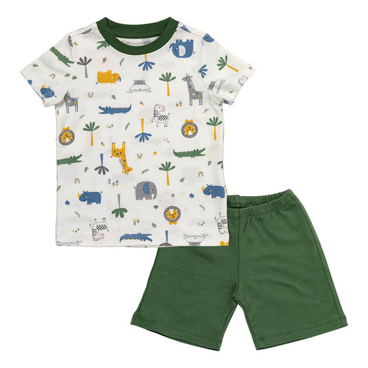 Organic Short Children's Pyjamas_Jungle_front_445