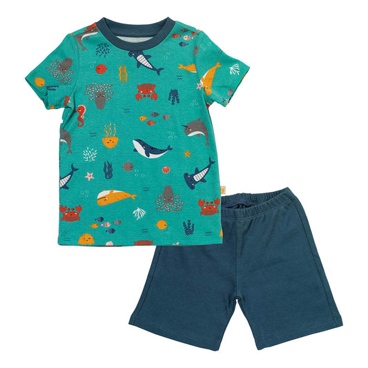 Organic Short Children's Pyjamas_Under the Sea_front_445
