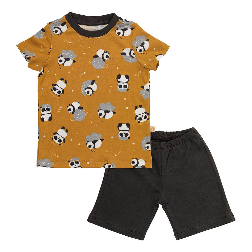 Organic Short Children's Pyjamas_Panda_front_445
